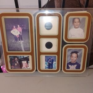Source Unknown Brown and Cream Multi-Photo Frame